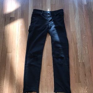American eagle stretchy black ripped jeans